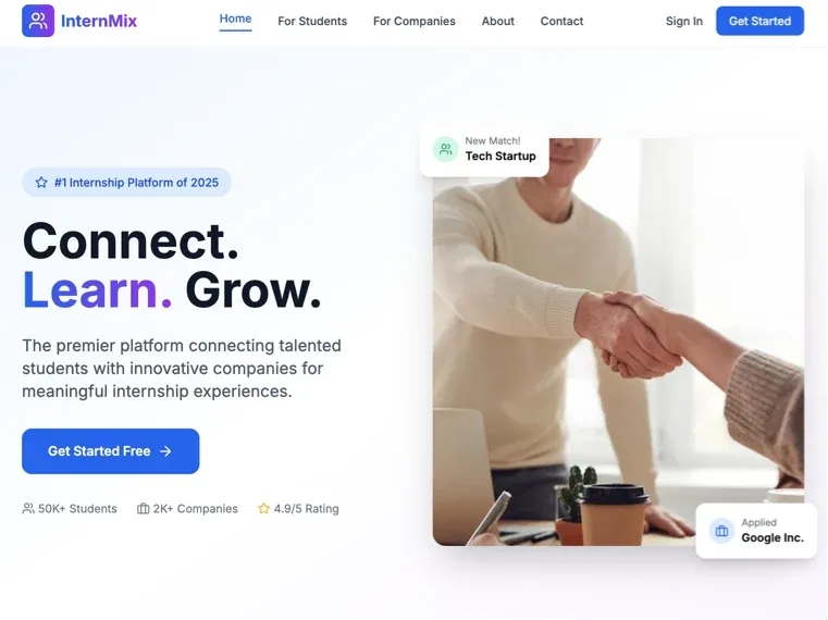 InternMix home page