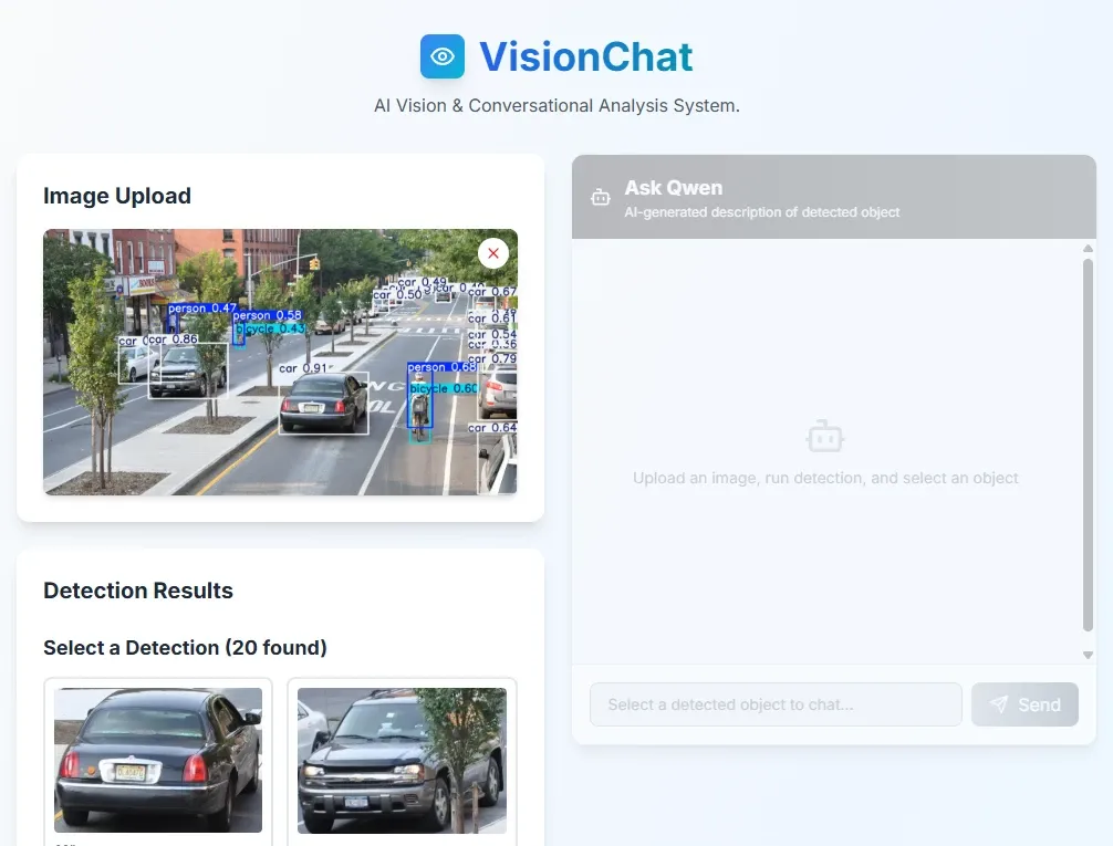 VisionChat start screen